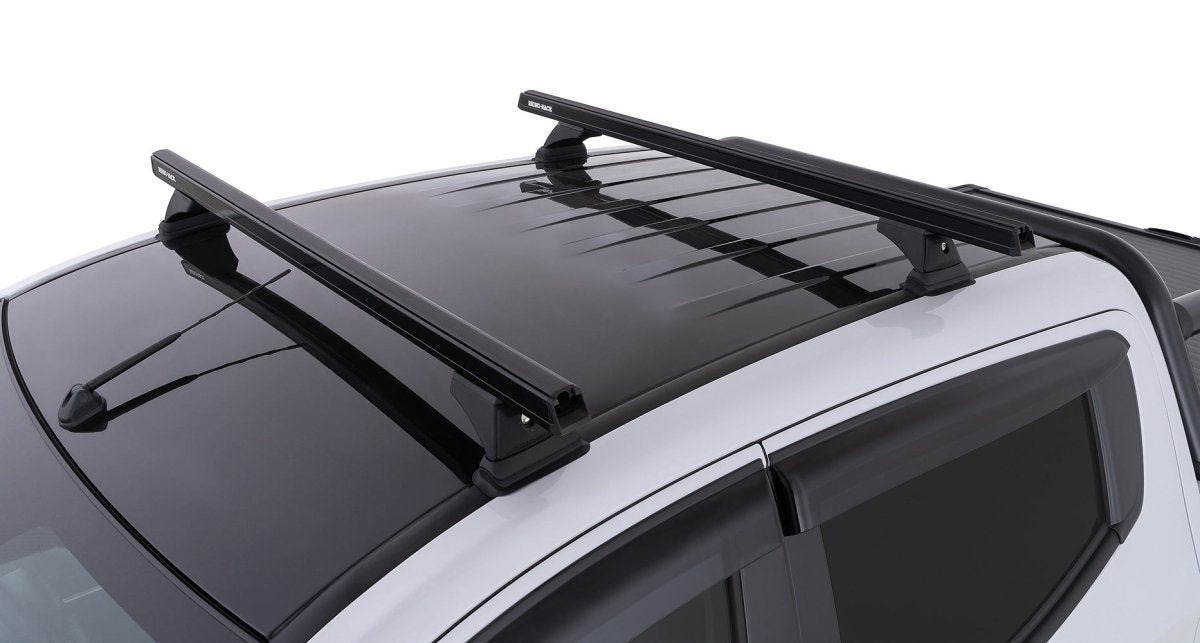 Kit 2 barres de toit noire 1250mm Heavy Duty RCH Trackmount Mitsubishi L200 Gen V MQ/MR 2015+ - RHINO-RACK - Mitsubishi L200 2015-2019