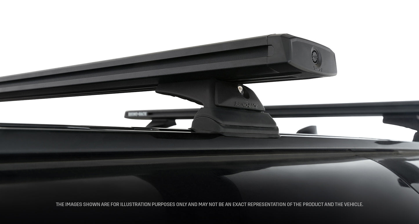 Kit de 3 barres de toit RHINO-RACK pour Land Rover Defender II 110 L663 2020+, longueur 1260 mm, fixation robuste et durable.