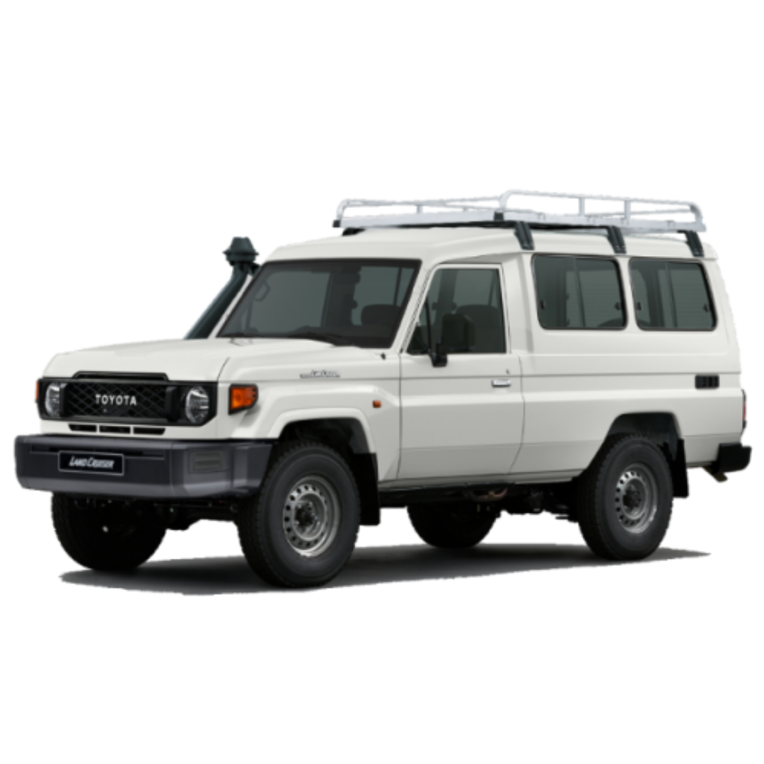 Protection inférieure du réservoir ALMONT4WD en duraluminium 8 mm pour Toyota GRJ 76-79, robuste et résistante.