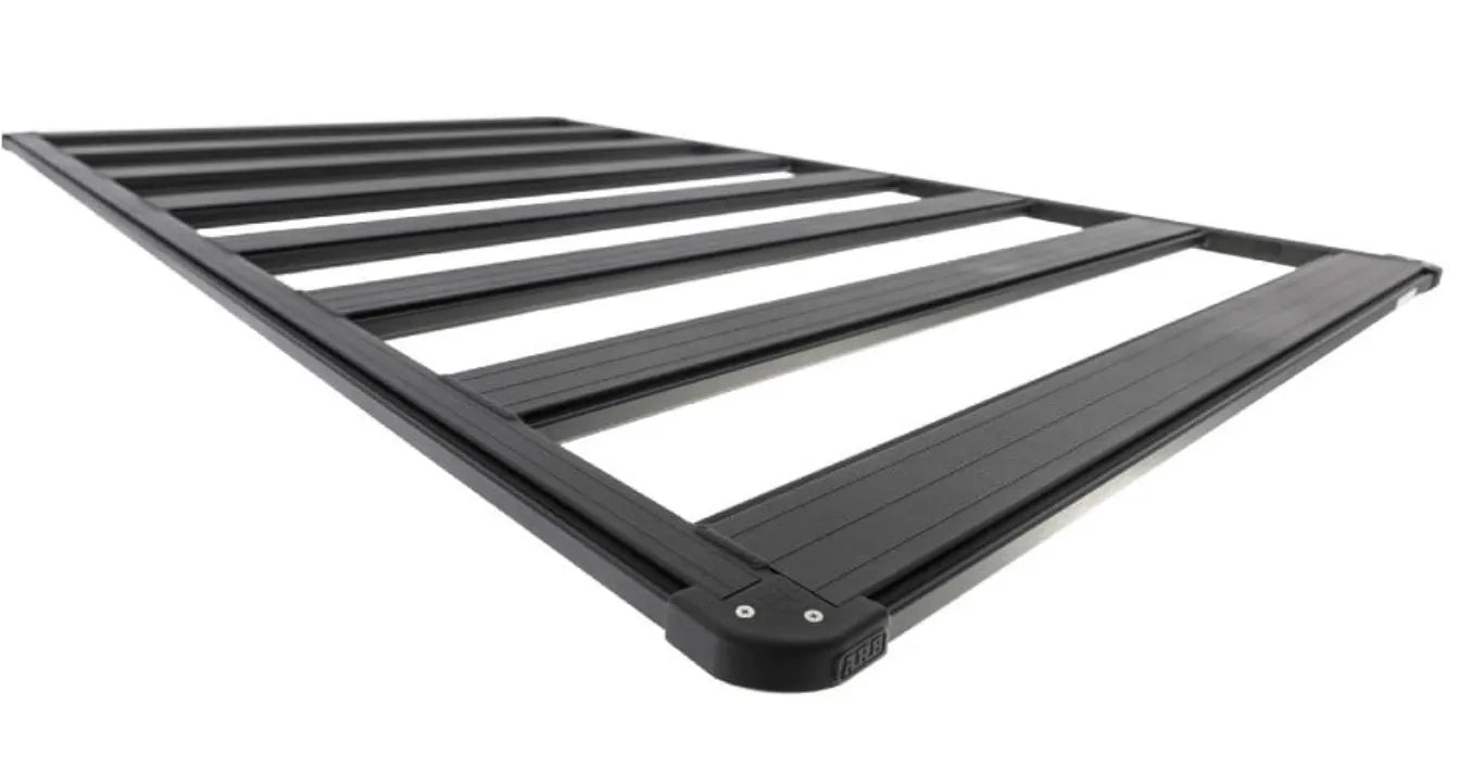 Plateforme de galerie de toit ARB en aluminium, dimensions 1255 x 1445 mm, installation sur véhicule tout-terrain.