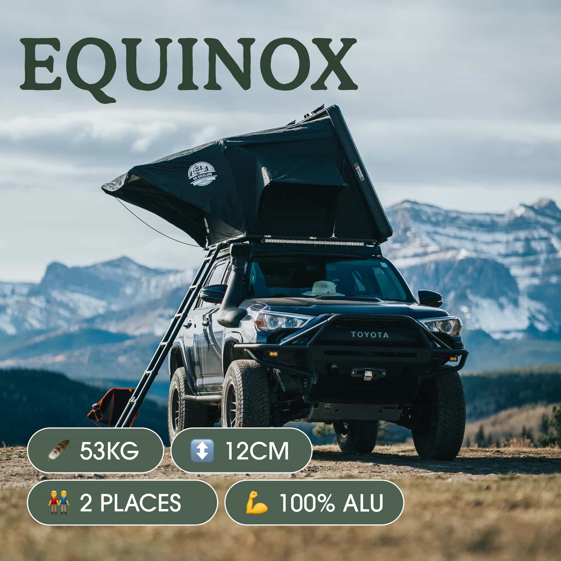 Dachzelt Equinox Go Overland Kanada – 2-Sitzer Ultra Geräumig – Xperts 4x4