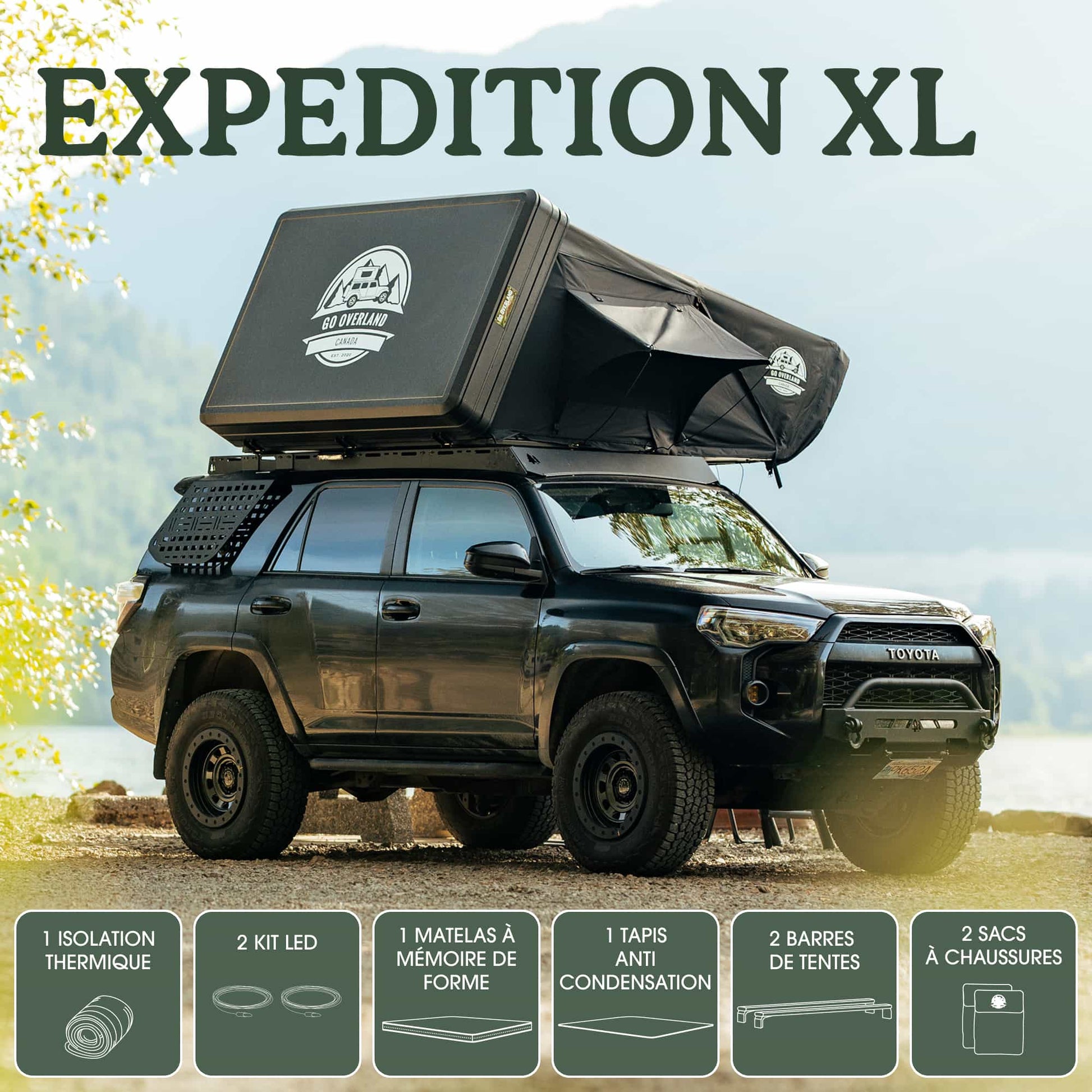 tente de toit overcamp Tente de Toit Expedition XL Go Overland Canada – 4 à 5 Places