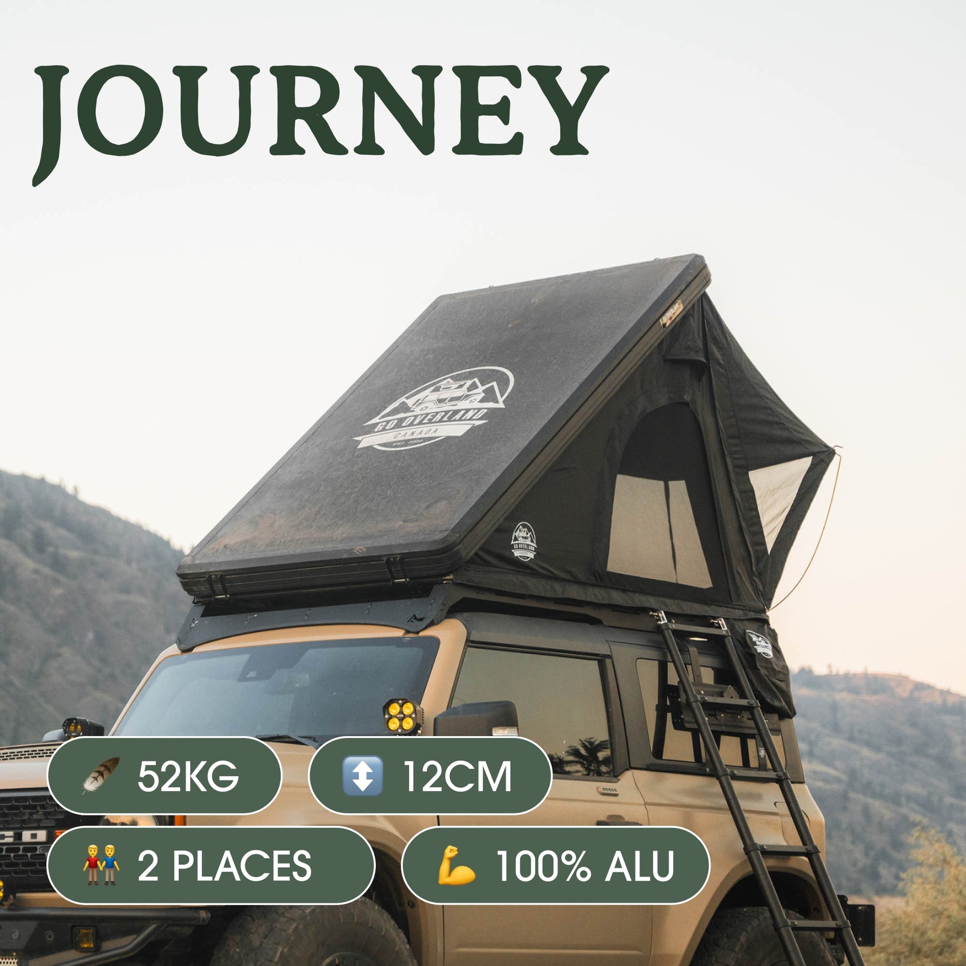 dachzelt canada gear Tente de Toit Rigide JOURNEY