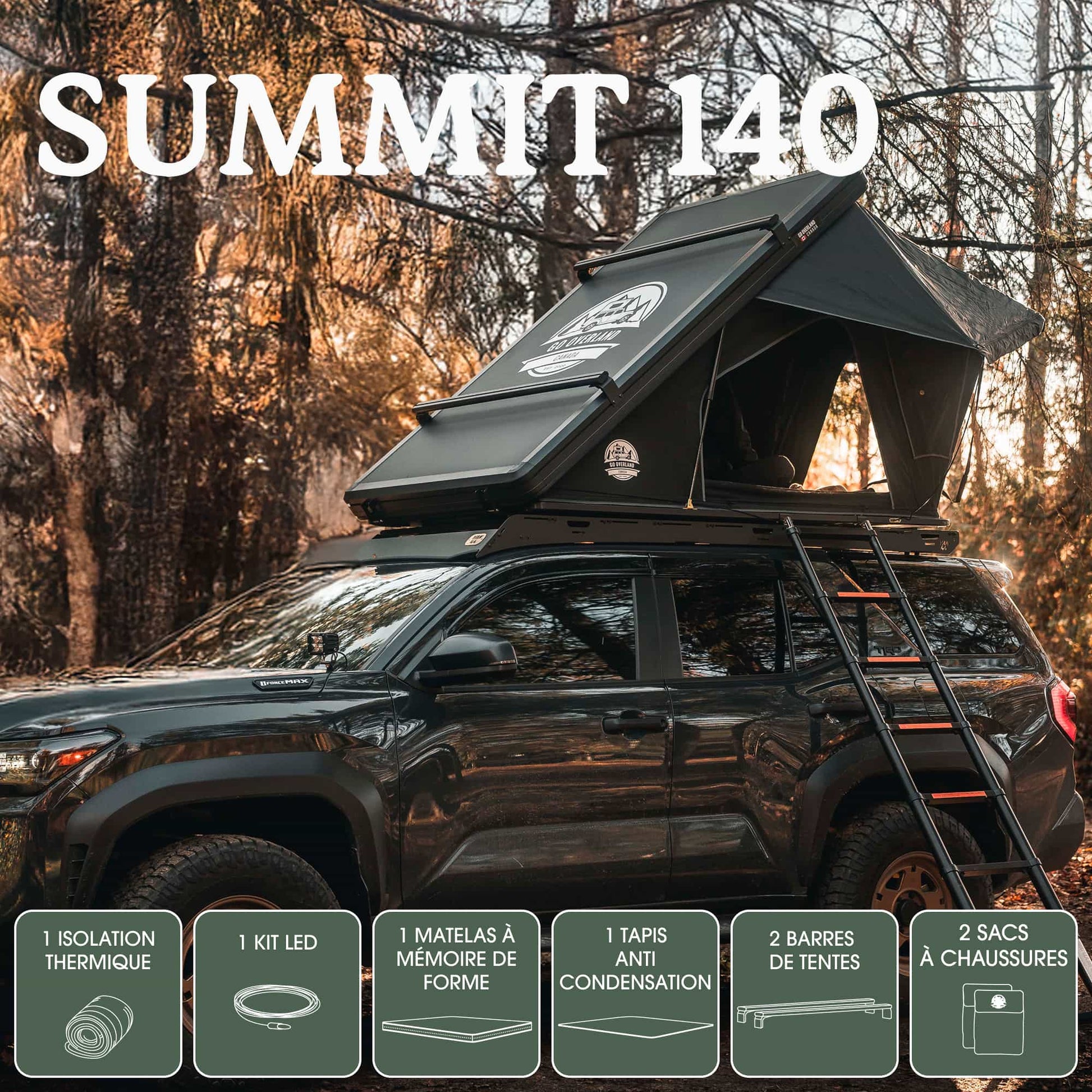 Dachzelt Summit 140 Go Overland – Ultraleichtes Aluminium – Xperts 4x4
