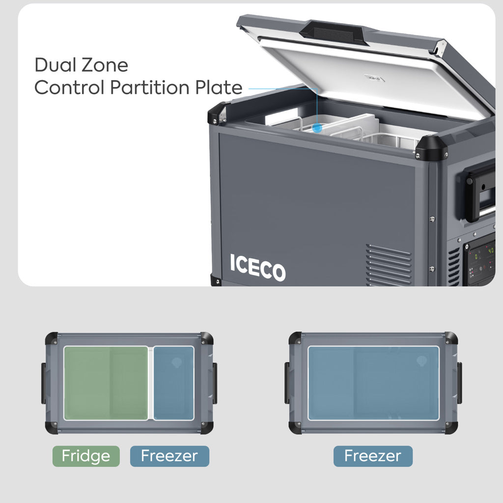 Refrigerateur/Congelateur ICECO 45L Double Compartiments - Gris sur Xperts4x4 Accessoires 4x4 Off-Road