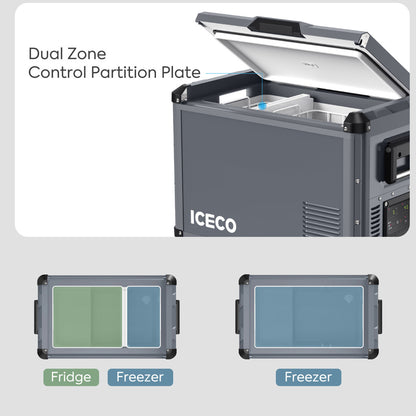 Refrigerateur/Congelateur ICECO 75L Double Compartiments - Gris sur Xperts4x4 Accessoires 4x4 Off-Road