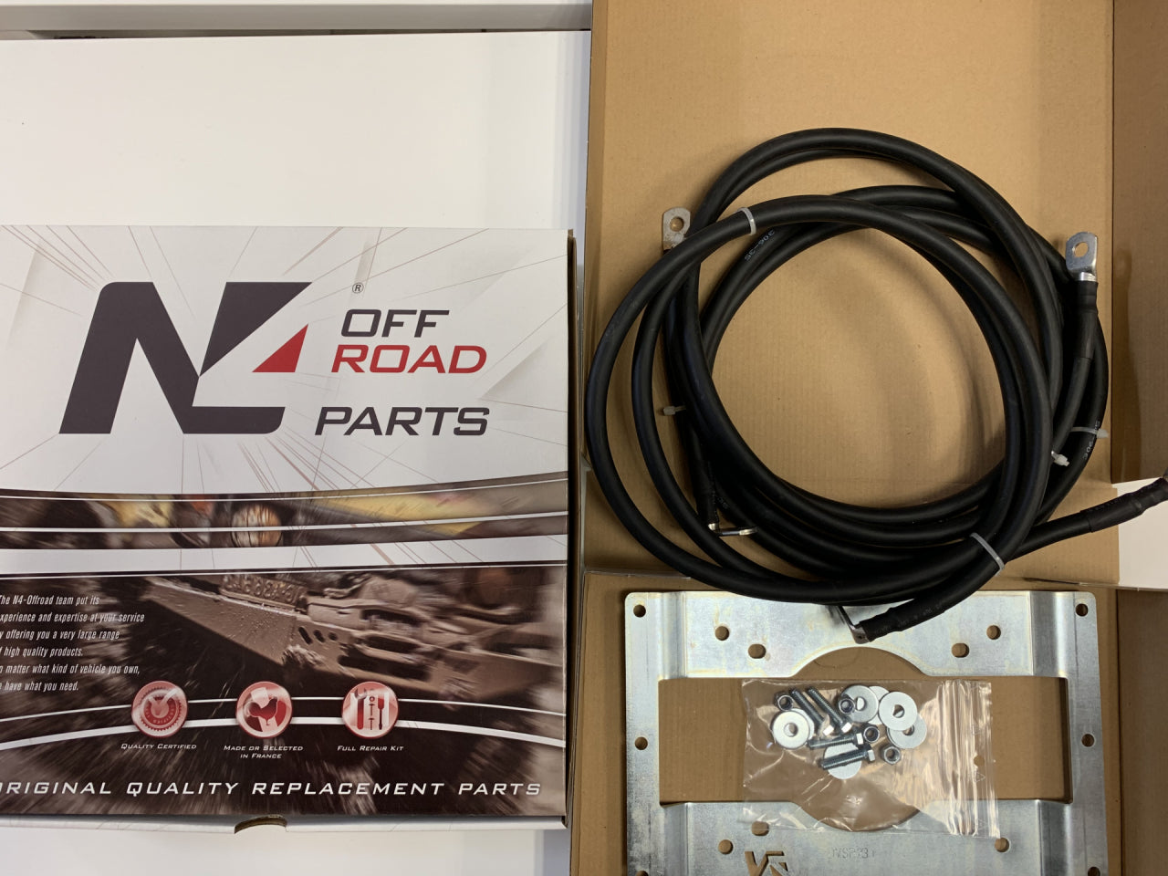 Kit support de fixation déport 1 m pour boîtier relais de treuil Warn VR Evo Zeon Tabor N4 OFFROAD, accessoire pour treuils off-road.