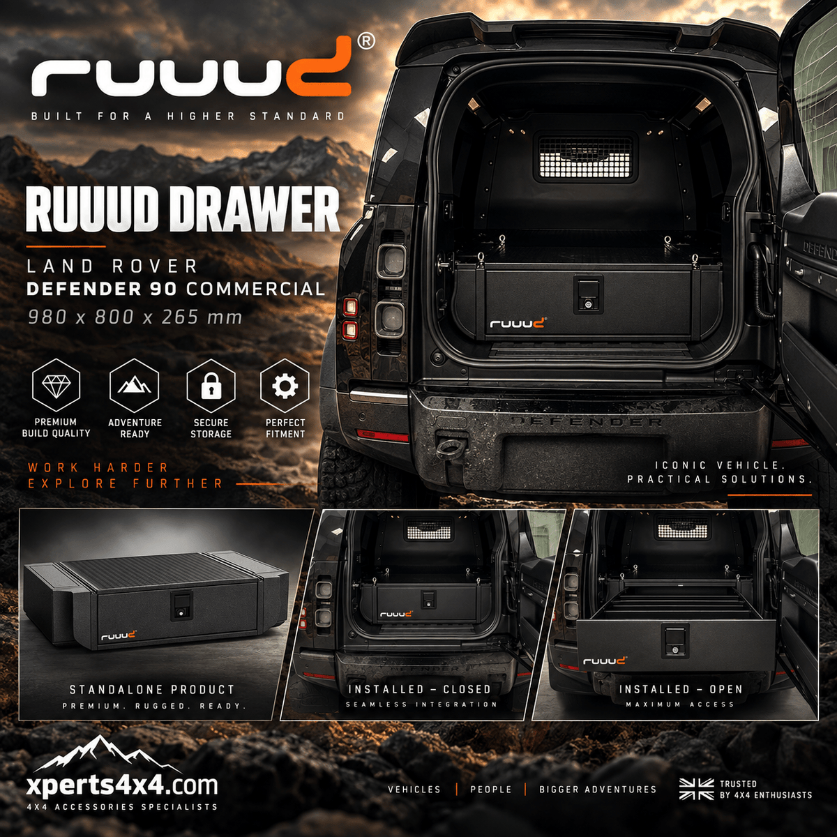 Tiroir RUUUD Defender 90 Commercial (980 x 800 x 265mm) - Defender 90