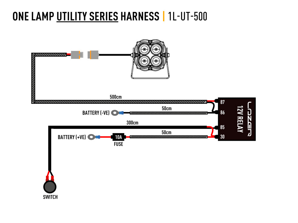 Simple-Lamp Faisceau pour Utility-Série LAZER LAMPS sur Xperts4x4 Accessoires 4x4 Off-Road