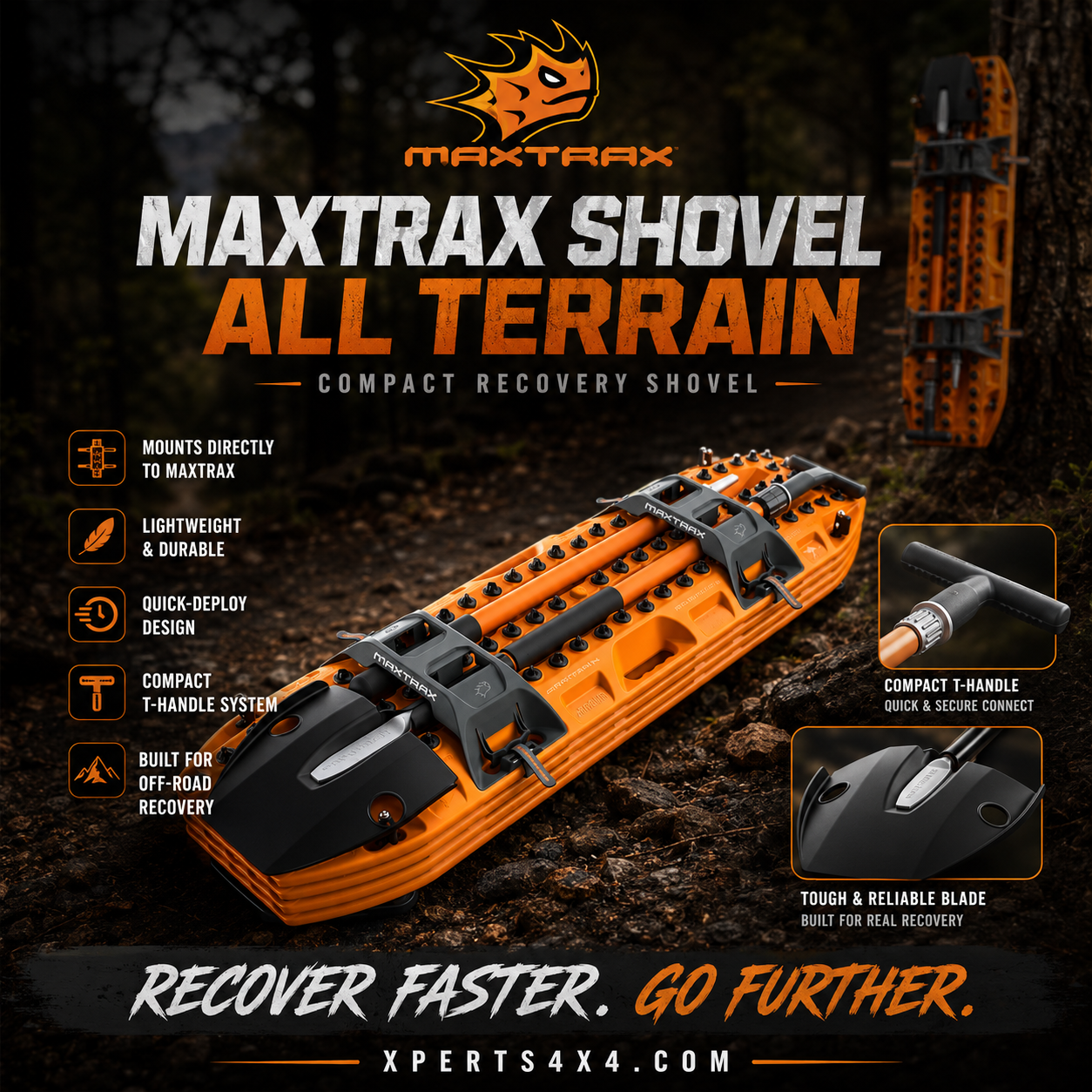 Pelle Maxtrax Recovey showel All-Terrain sur Xperts4x4 Accessoires 4x4 Off-Road