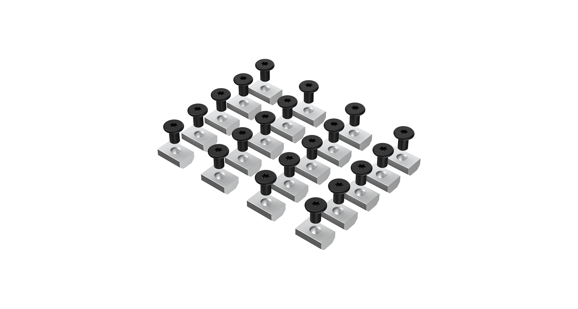 Set de 20 écrous et vis de montage Rhino-Rack pour galerie Pioneer 6, accessoires robustes pour fixation de toit.
