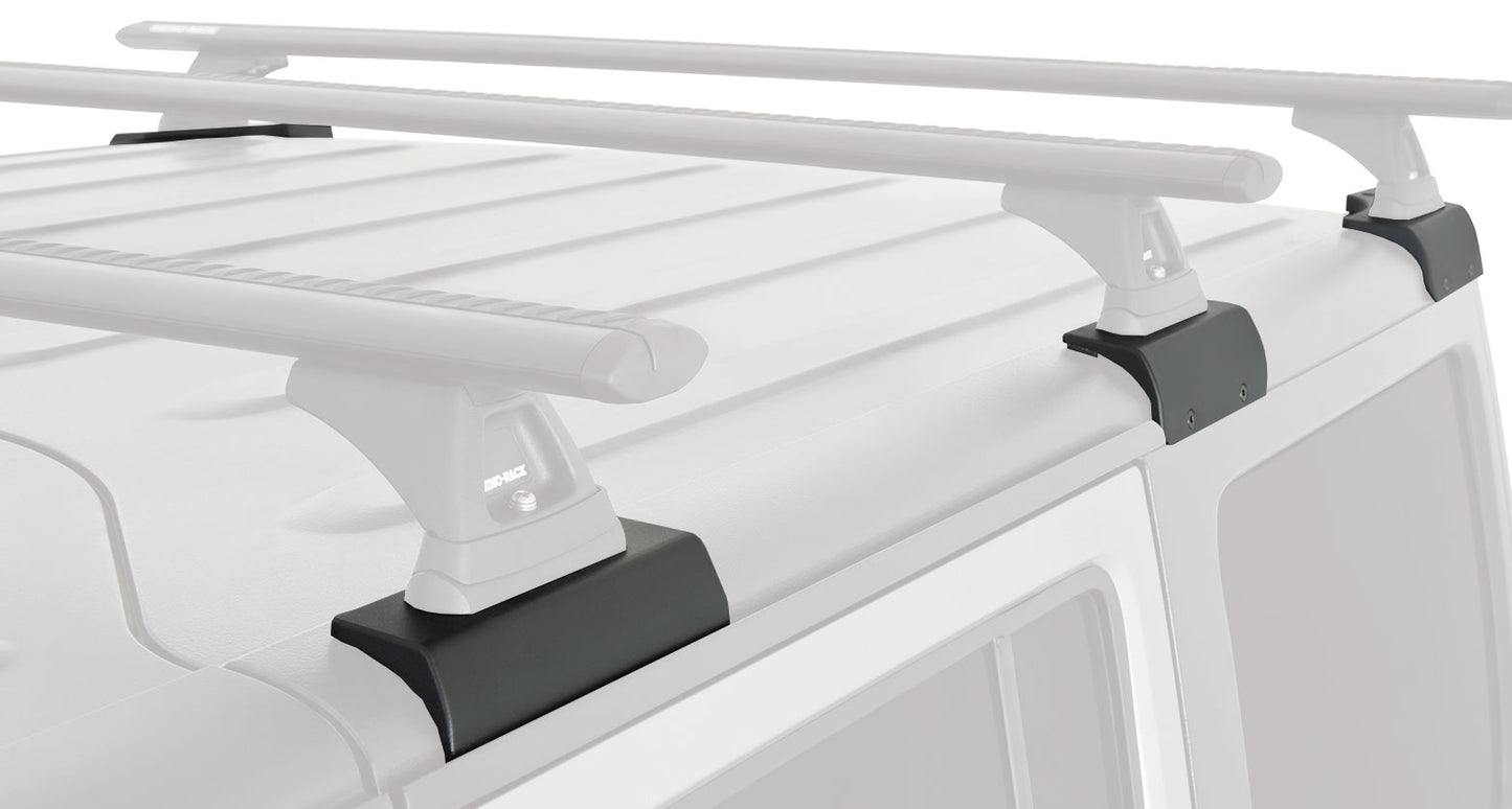 Kit de 2 barres de toit noires de 1500mm pour Jeep Wrangler JK 2011-2019, robuste, par RHINO-RACK, accessoires pour véhicule tout-terrain.