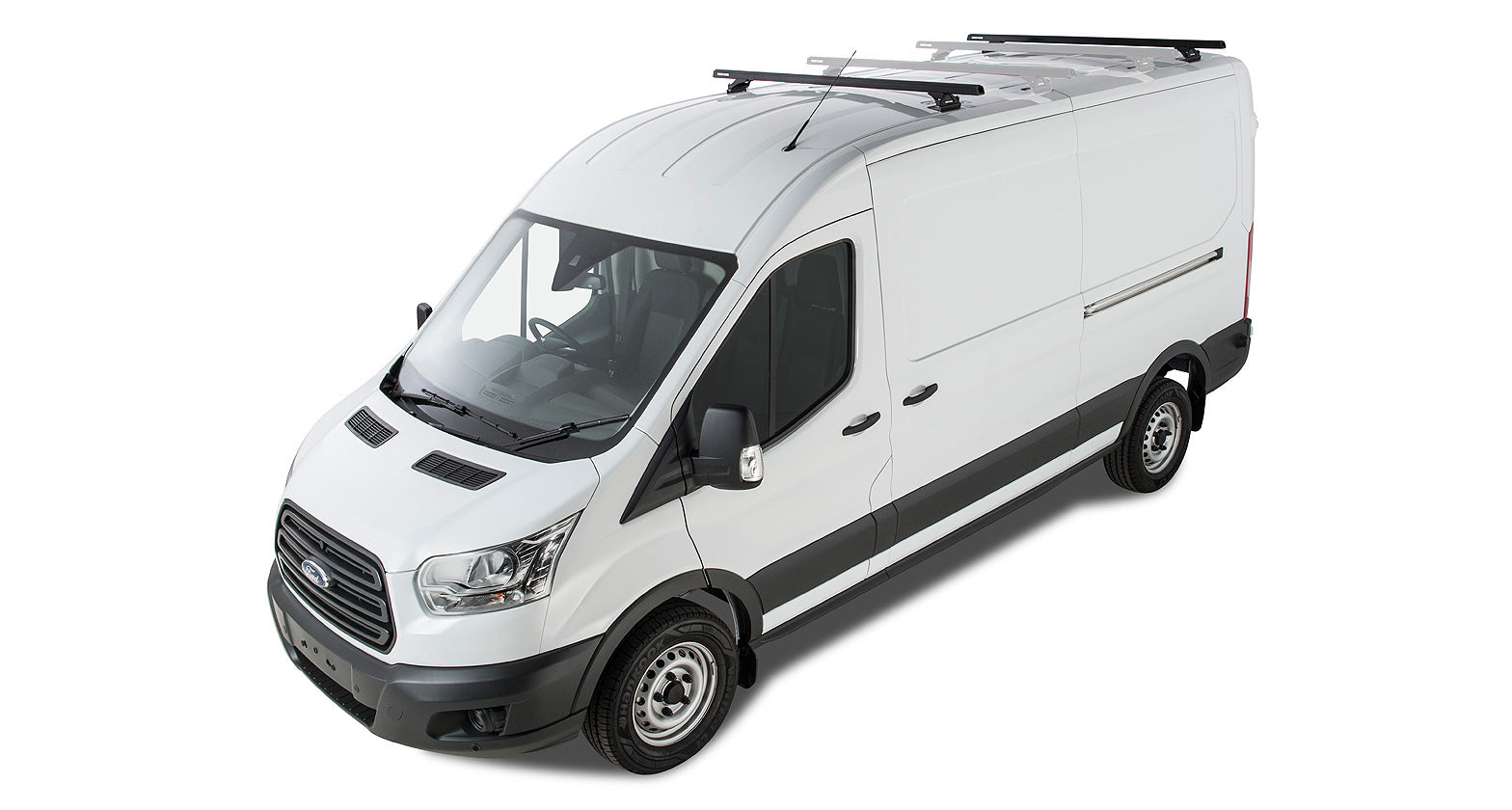 Kit 2 barres de toit noire Heavy Duty 1800mm avec pieds RLTP Ford Transit 2014+ - RHINO-RACK sur Xperts4x4 Accessoires 4x4 Off-Road