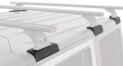 Kit de 3 barres de toit noires RHINO-RACK Backbone Heavy Duty pour Jeep Wrangler JK 2011-2019, 1500mm, robustes et faciles à fixer.