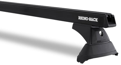 Kit de 3 barres de toit noires Heavy Duty RHINO-RACK pour Toyota Hiace Gen VI 2019+ avec pieds, longueur 1650 mm.
