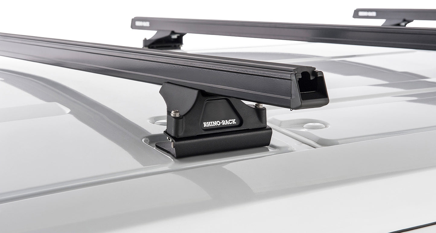 Kit 4 barres de toit noire Heavy Duty 1800mm avce pieds RLTP Ford Transit 2014+ - RHINO-RACK sur Xperts4x4 Accessoires 4x4 Off-Road