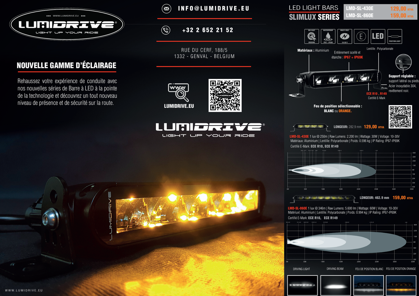 Barre LED Lumidrive SL-430E Slimlux 30W - Compacte & Puissante sur Xperts4x4 Accessoires 4x4 Off-Road