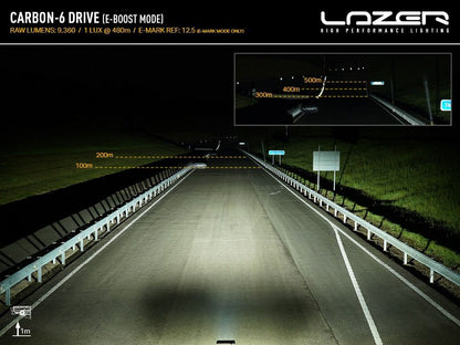 LAZER LAMPS Carbon-6 Conduite Mode Jaune — Phare LED Compact 9360 lm sur Xperts4x4 Accessoires 4x4 Off-Road