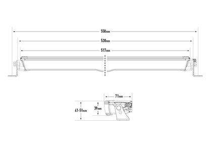 Éclairage LED LAZER LAMPS Glide Elite PL avec support latéral, barre lumineuse longue portée pour véhicule tout-terrain.