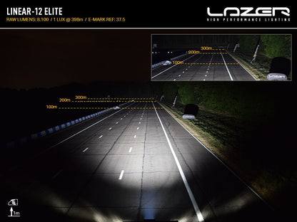 Barre LED LAZER LAMPS Linear-12 Elite avec lumière de position, 8100 lm, éclairage LED robuste pour véhicules tout-terrain