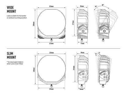 Projecteur LED Sentinel 9'' de LAZER LAMPS, support slim, lumière additionnelle 9520 lm, éclairage LED robuste pour véhicule.