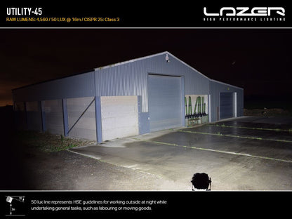 Projecteur de travail LED LAZER LAMPS Utility 45 Support Large, 4560 lumens, éclairage robuste pour usage intensif.