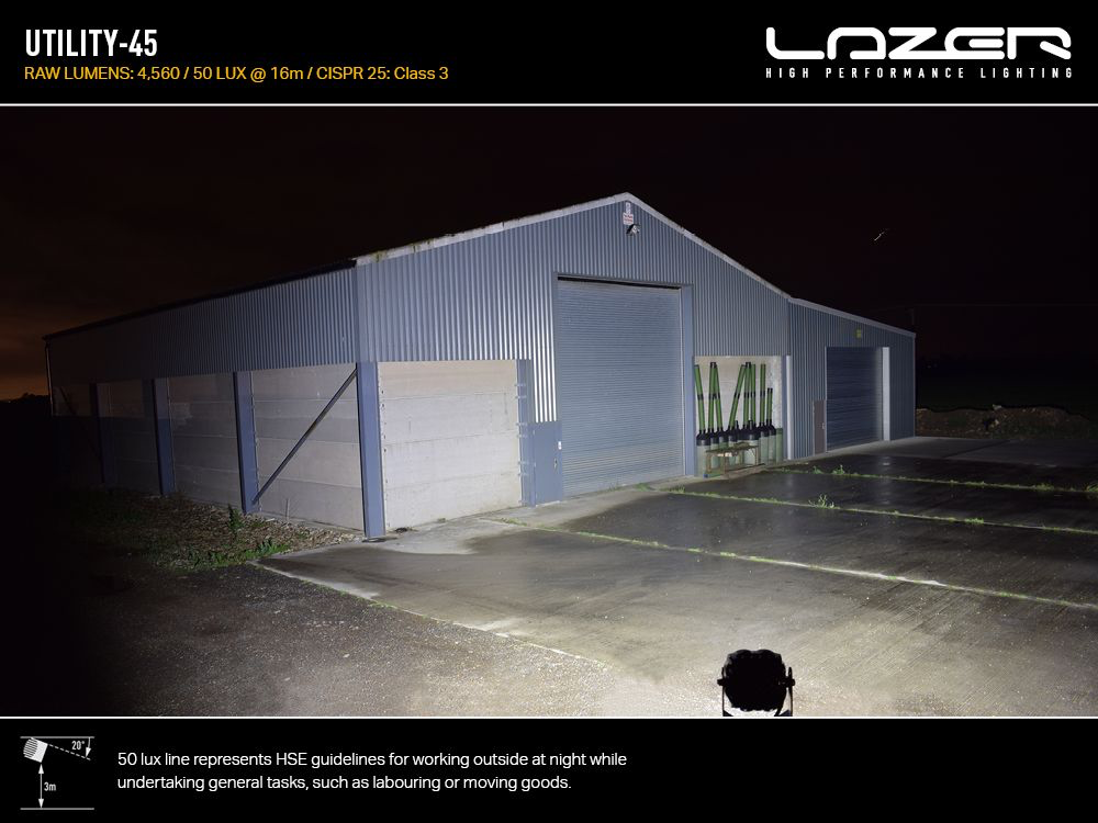 Spot à LED LAZER LAMPS Utility 45 (avec 'Slim') - Homologué ADR sur Xperts4x4 Accessoires 4x4 Off-Road