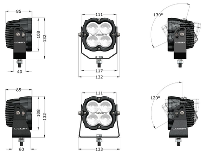 Spot à LED LAZER LAMPS Utility 45 (Support Large) - Homologué ADR sur Xperts4x4 Accessoires 4x4 Off-Road