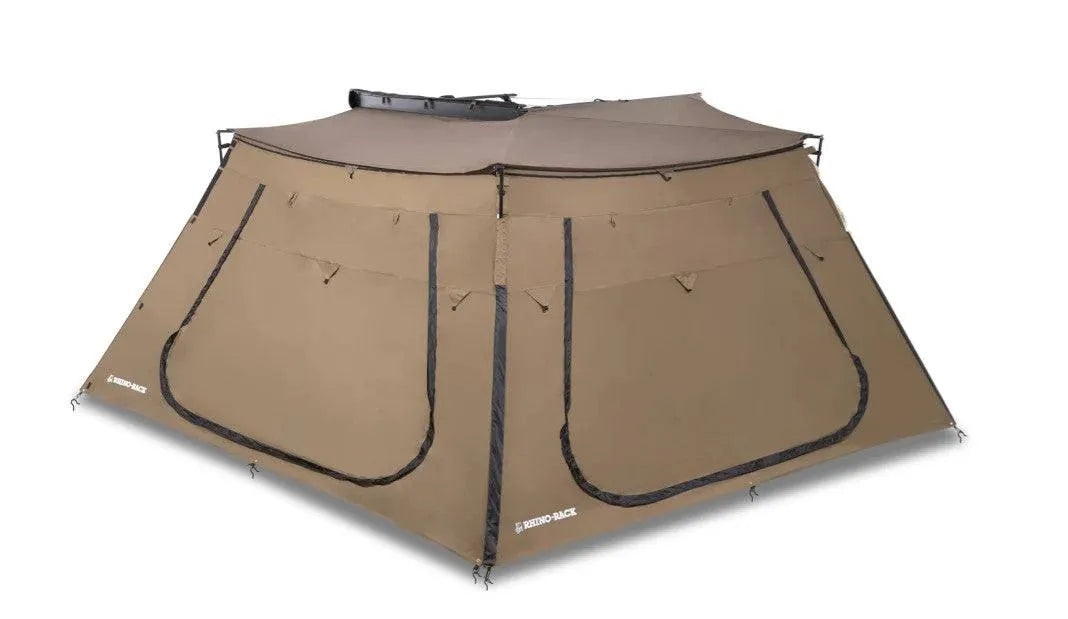 Paroi/mur trapézoïdale avec Porte - Auvent Batwing/Sunseeker RHINORACK sur Xperts4x4 Accessoires 4x4 Off-Road