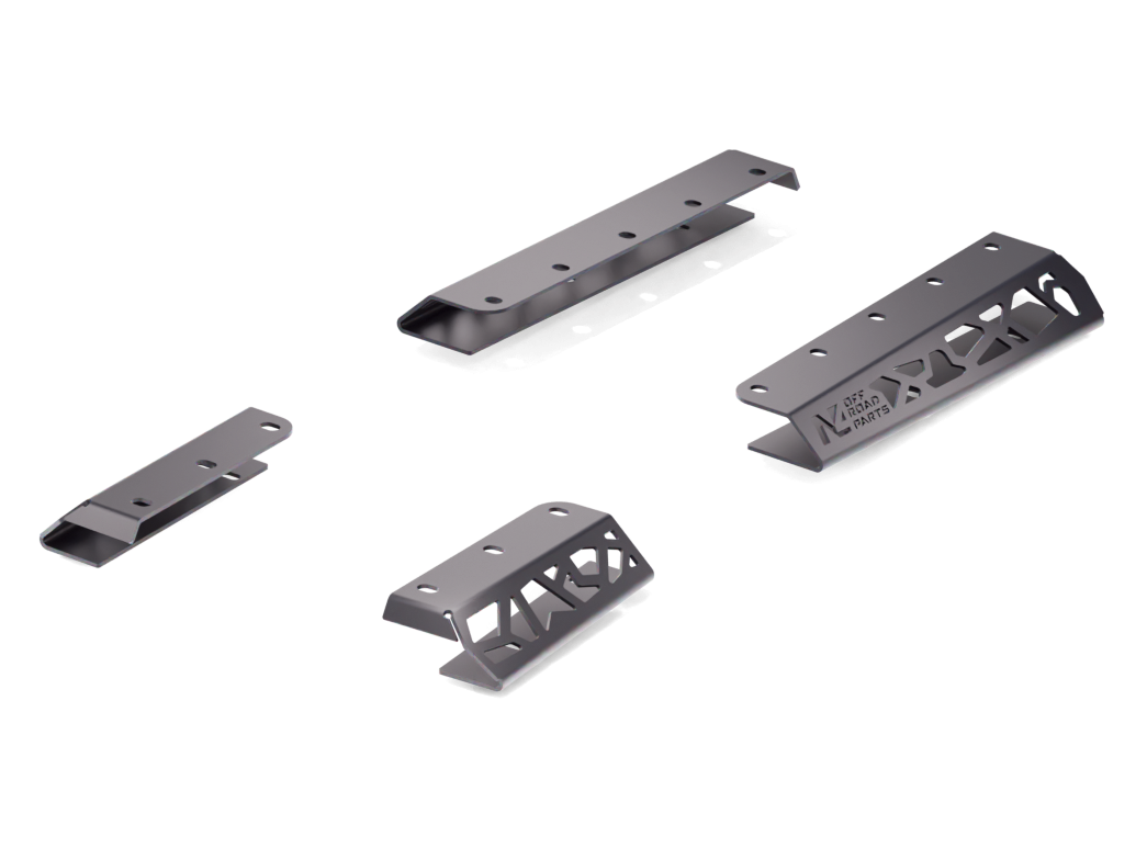 Kit de fixation pour galerie de toit Rhino Rack n°N4 OFFROAD sur Dacia Duster 2024+ visible, comprenant supports et attaches robustes