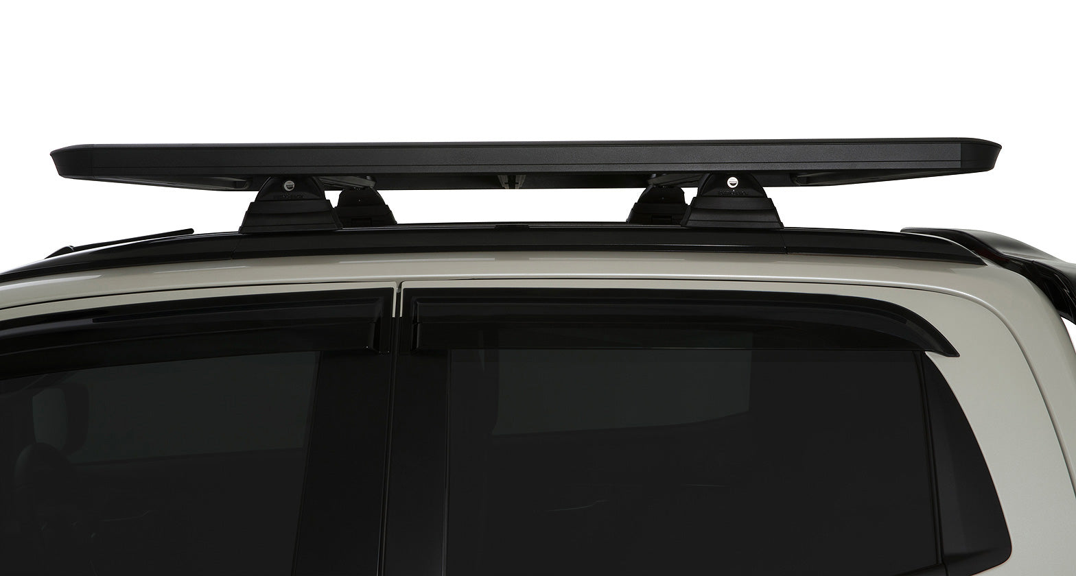 Galerie de toit Rhino-Rack Pioneer 6, 1300x1240mm, avec pieds RCL pour Isuzu D-Max Gen III X-Terrain, vue de face.