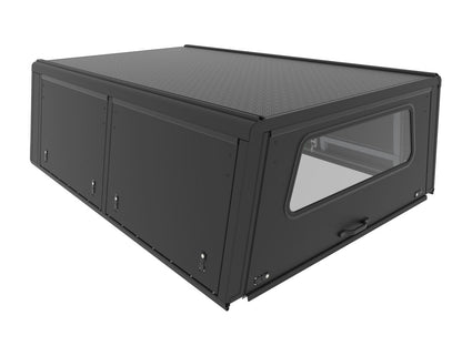 Hardtop Alu-Cab Explorer 3 pour Toyota Land Cruiser 79 1999+ en aluminium, vue du dessus montrant la structure robuste