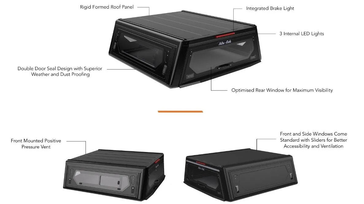 Hardtop Jeep Gladiator JT 2019+ | Alu-Cab Contour | Aluminium Noir sur Xperts4x4 Accessoires 4x4 Off-Road