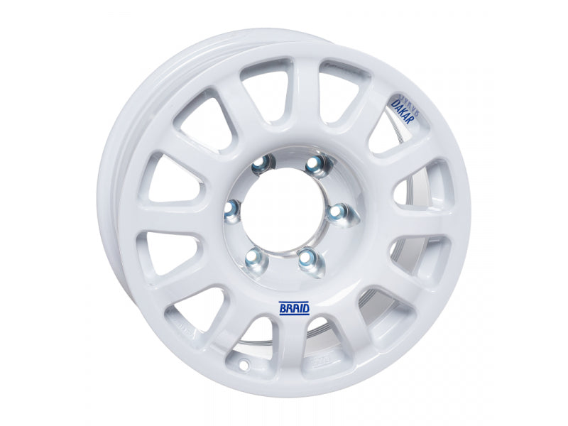 Jante en aluminium BRAID Fullrace blanche 7x16 pouces, 6x139,7 mm, ET16, pour véhicule tout-terrain.