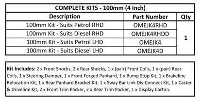 Kit de Suspension OME | Jeep Wrangler JK | +100mm Rehausse sur Xperts4x4 Accessoires 4x4 Off-Road