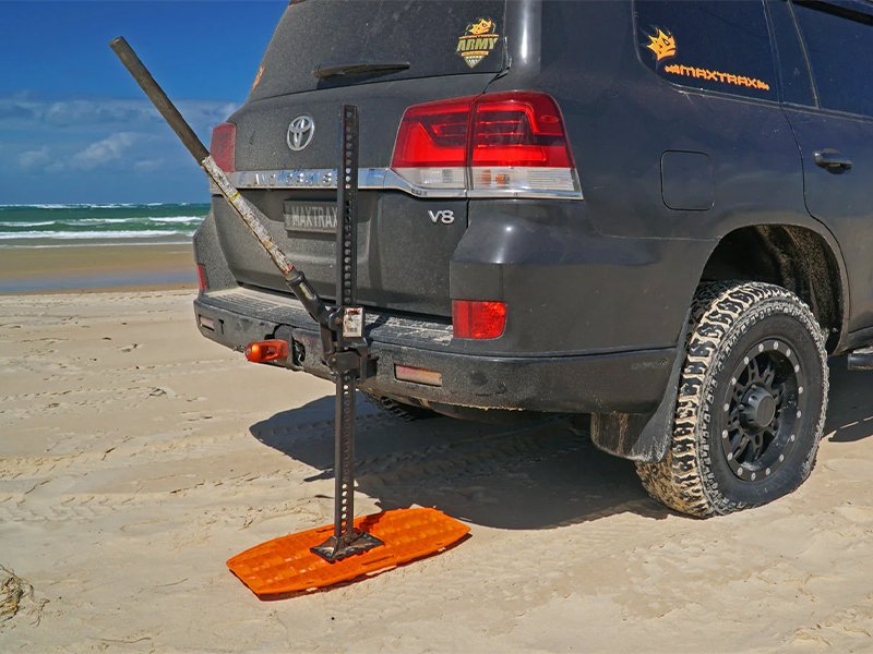 Plaque à sable Maxtrax Mini + Jaxbase orange - Le set sur Xperts4x4 Accessoires 4x4 Off-Road