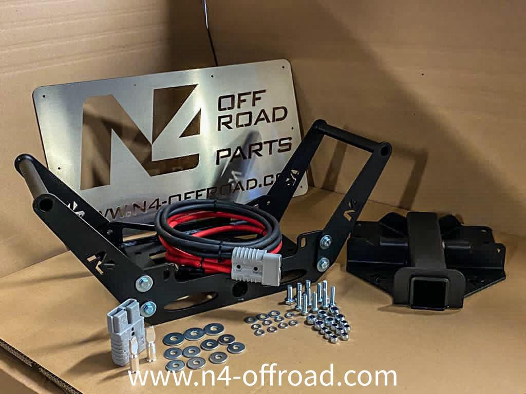 Platine de treuil N4 OFFROAD avec berceau amovible, capacité 3,6T à 5,4T, carré US 2 pouces, pour véhicule tout-terrain.