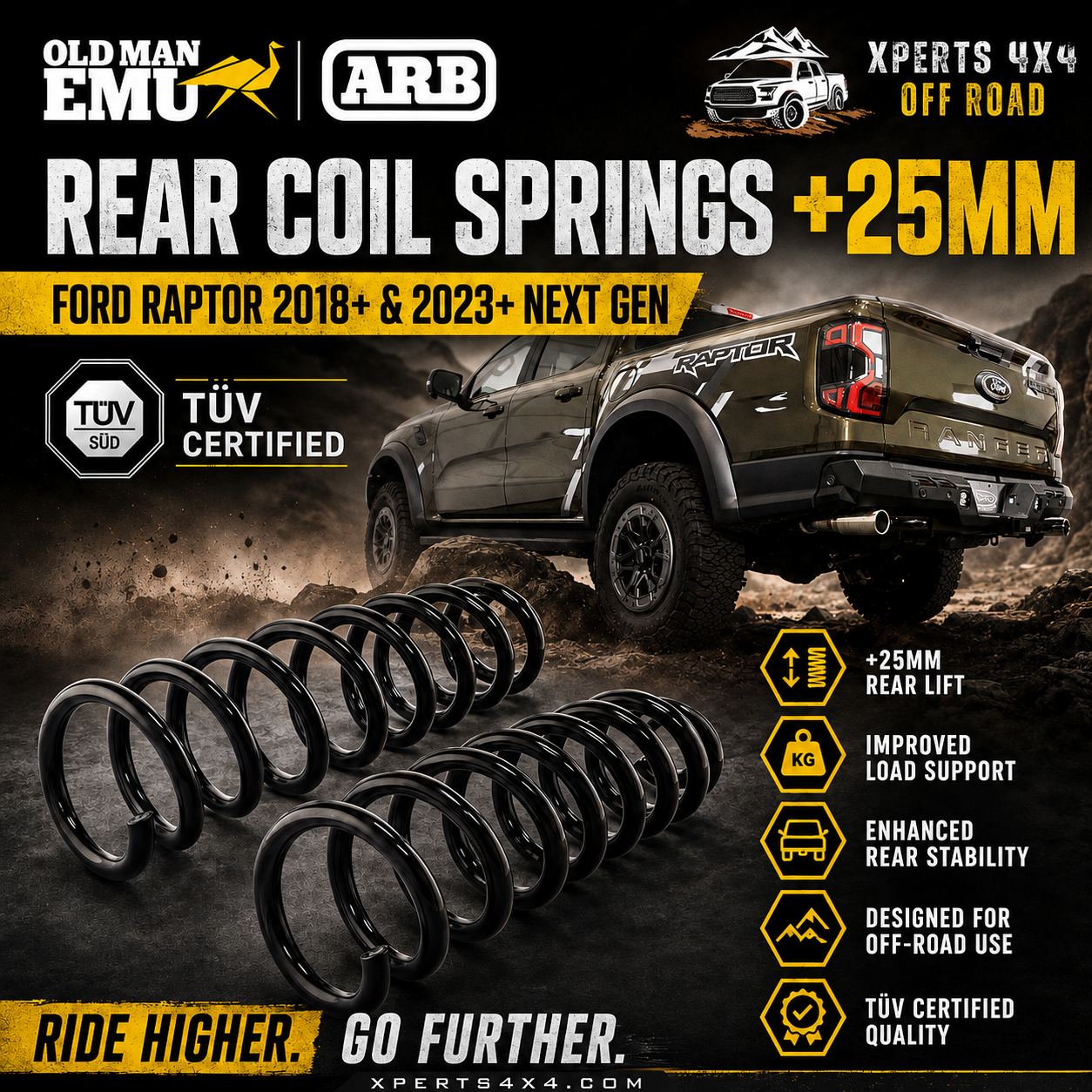 Ressorts Arrières OME +25mm - Ford Raptor 2018-22 & 2023+ sur Xperts4x4 Accessoires 4x4 Off-Road