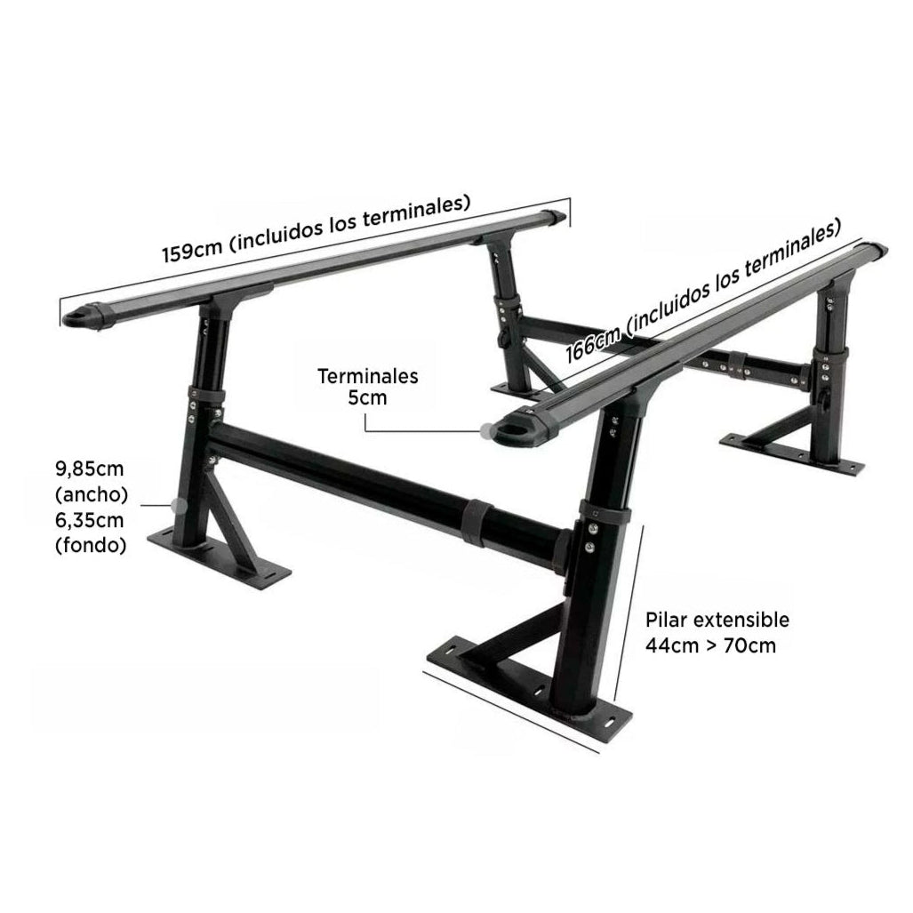 Bed Rack Universel Aluminium Pickup | BULLFACE sur Xperts4x4 Accessoires 4x4 Off-Road