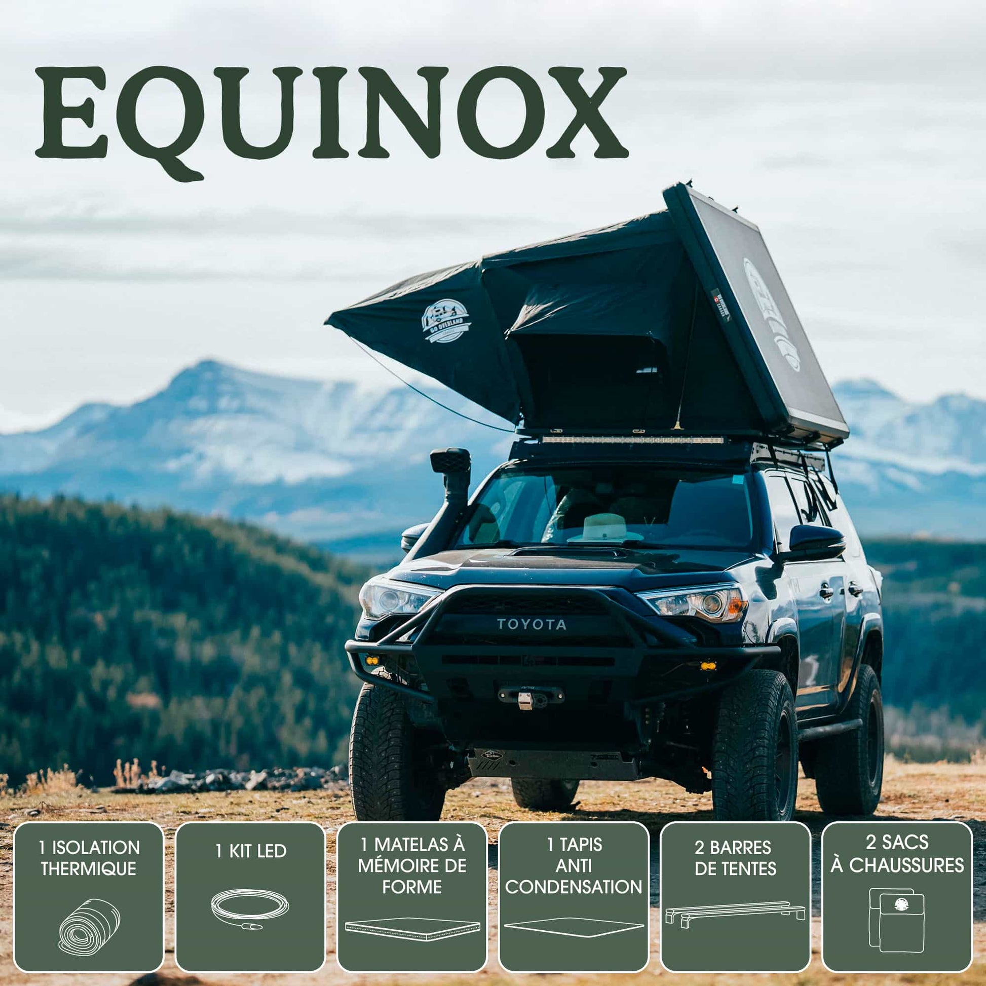 Tente de Toit EQUINOX 2 Places Go Overland Canada – Aluminium sur Xperts4x4 Accessoires 4x4 Off-Road