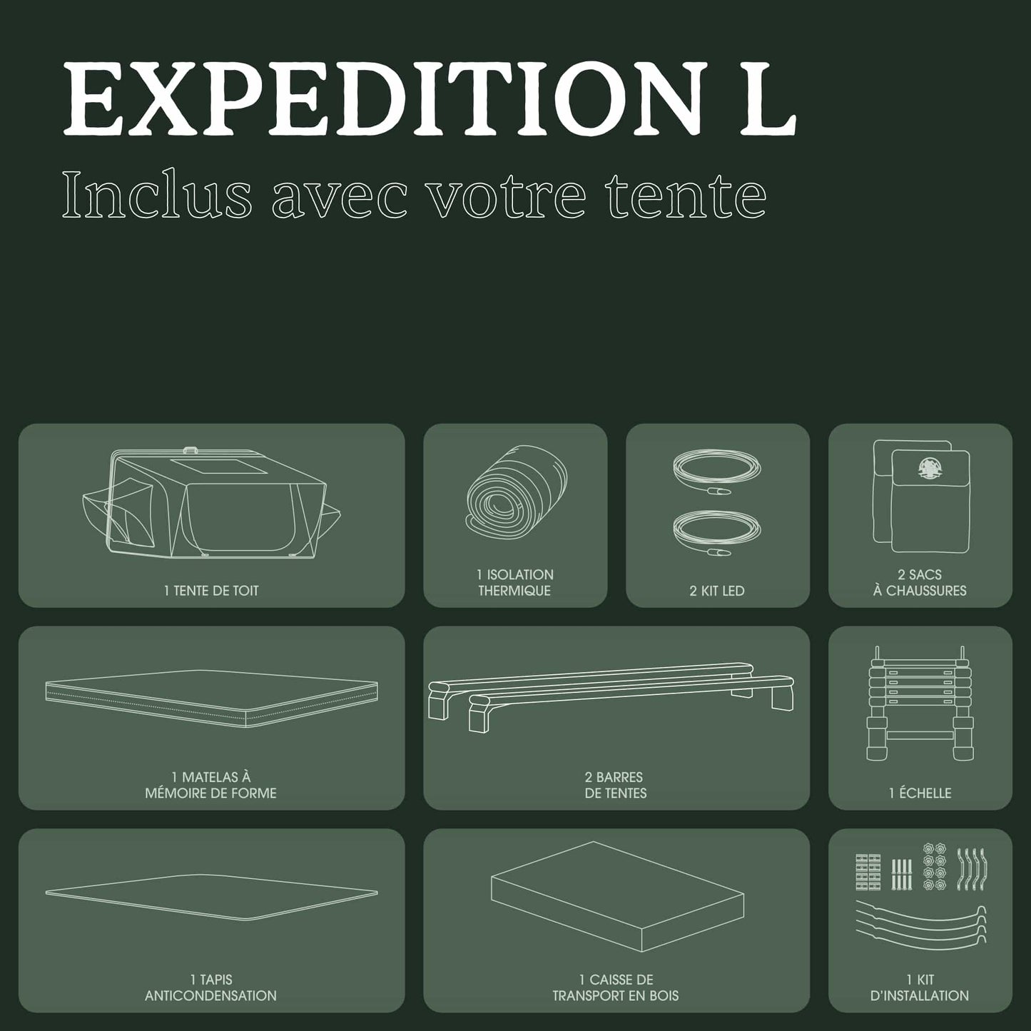 Tente de Toit Expedition L – Go Overland Canada - 3/4 Places sur Xperts4x4 Accessoires 4x4 Off-Road