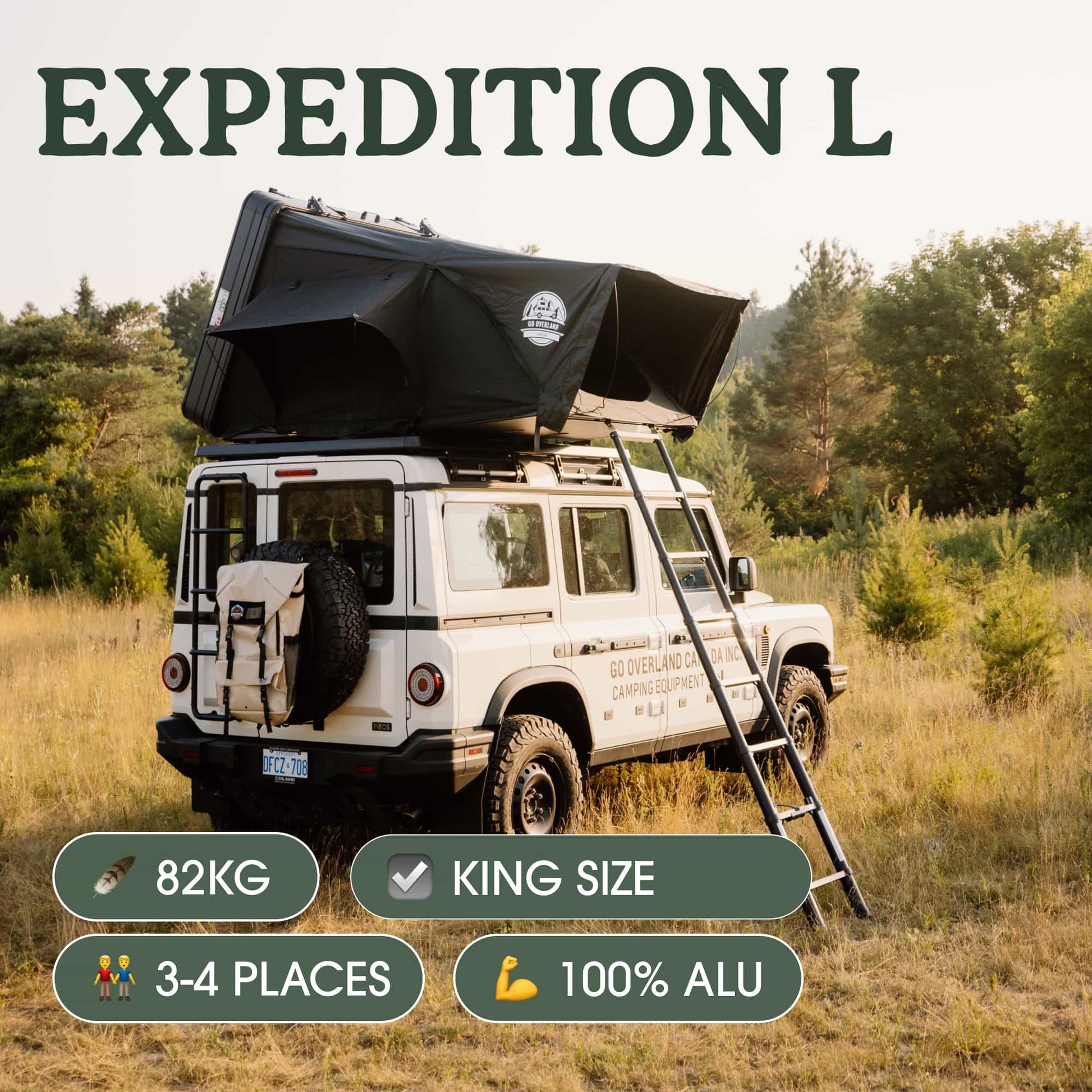 Dachzelt Expedition L – Go Overland Kanada – 3/4 Orte