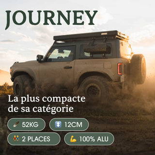 Tente de Toit Rigide JOURNEY - 2 Places Ultra Légère & Compacte sur Xperts4x4 Accessoires 4x4 Off-Road