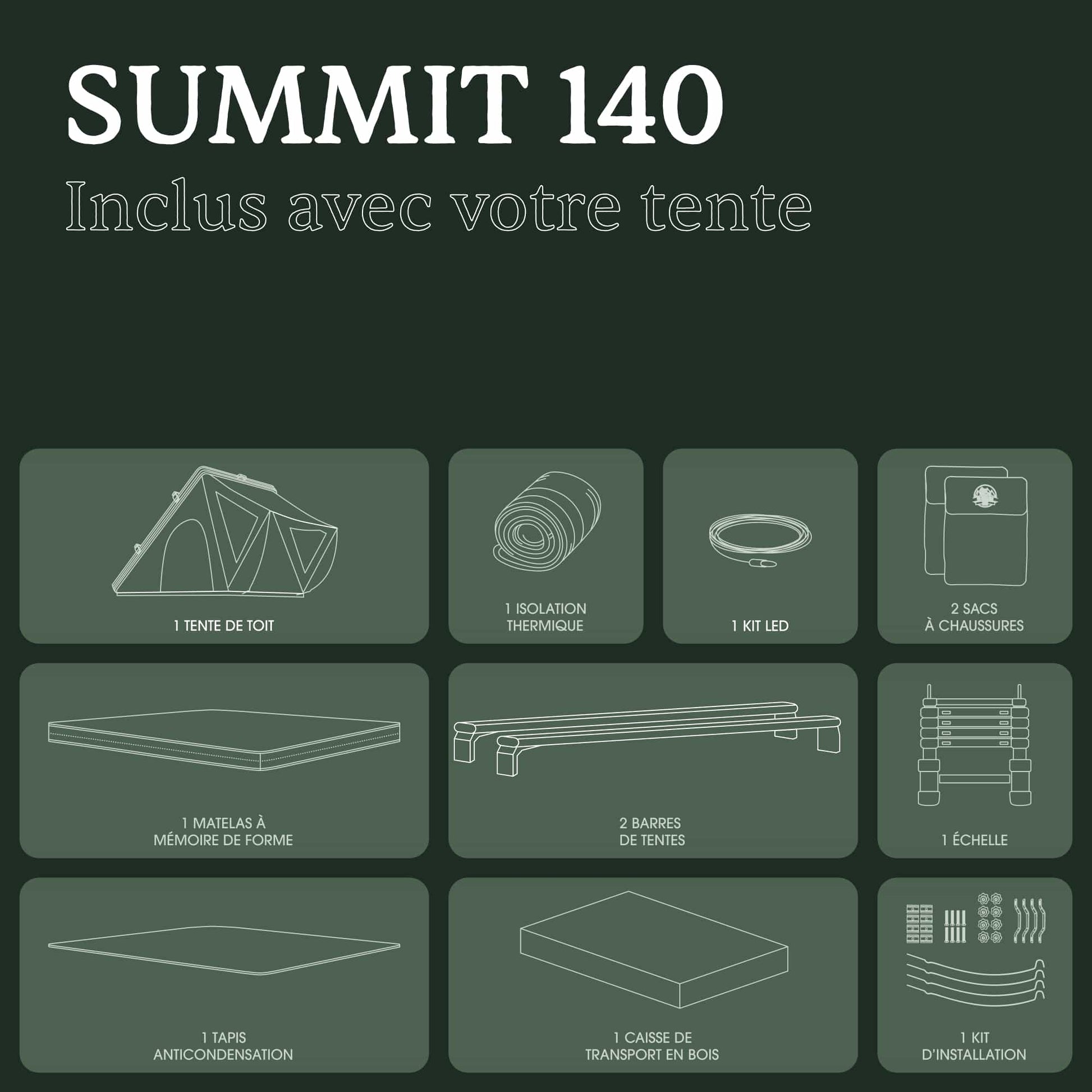 d tente Tente de Toit Summit 140 GO OVERLAND – Coque Aluminium Ultra-Légère