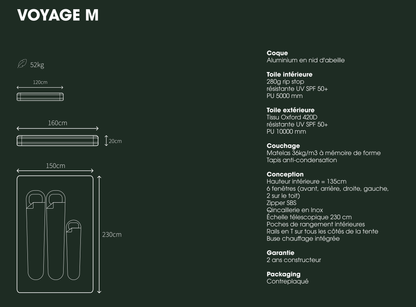 Tente de Toit Voyage M Go Overland Canada – 2/3 Places sur Xperts4x4 Accessoires 4x4 Off-Road