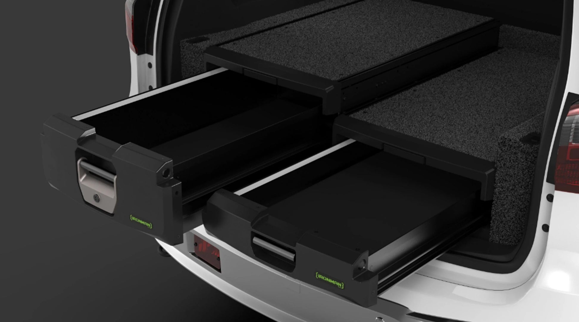 Kit 2 Tiroirs Hauteur Max avec Plateau Fixe | Ironman 4x4 | Pickup Double Cab sur Xperts4x4 Accessoires 4x4 Off-Road