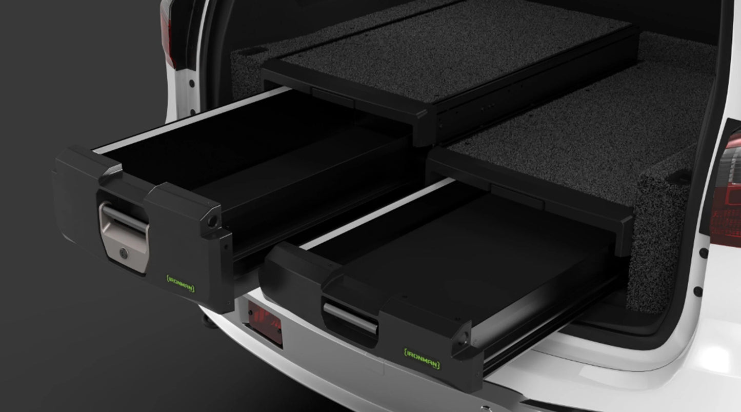 Kit 2 Tiroirs Mi-Hauteur avec Plateau Fixe | Ironman 4x4 | Pickup sur Xperts4x4 Accessoires 4x4 Off-Road