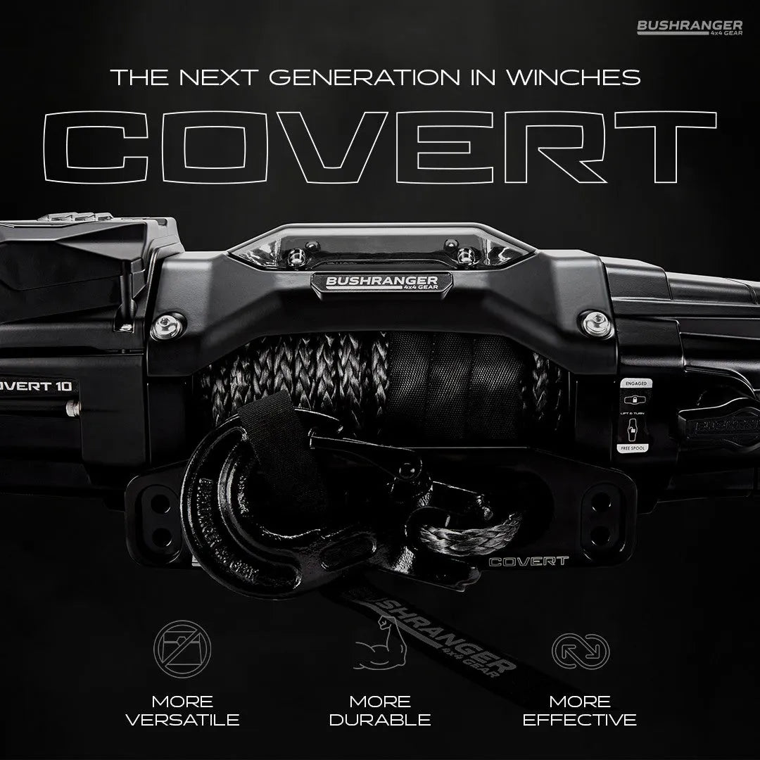 Treuil COVERT 10S Bushranger | 12V | 4536 KG | Synthetique sur Xperts4x4 Accessoires 4x4 Off-Road